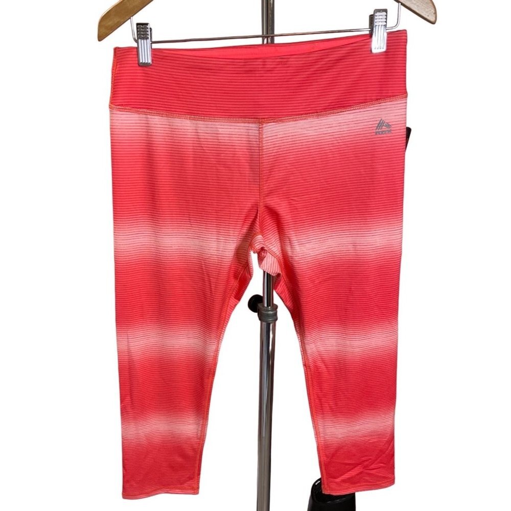 RBX NWT Dark Pink White Ombré Cropped Workout Athletic Pants Sz L